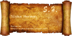 Siska Herman névjegykártya