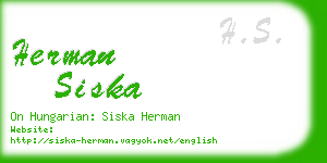 herman siska business card
